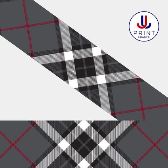 TARTAN GRIS & ROUGE